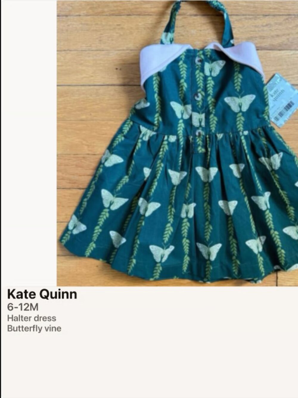 Kate Quinn butterfly vine halter dress new with tags 6-12m
